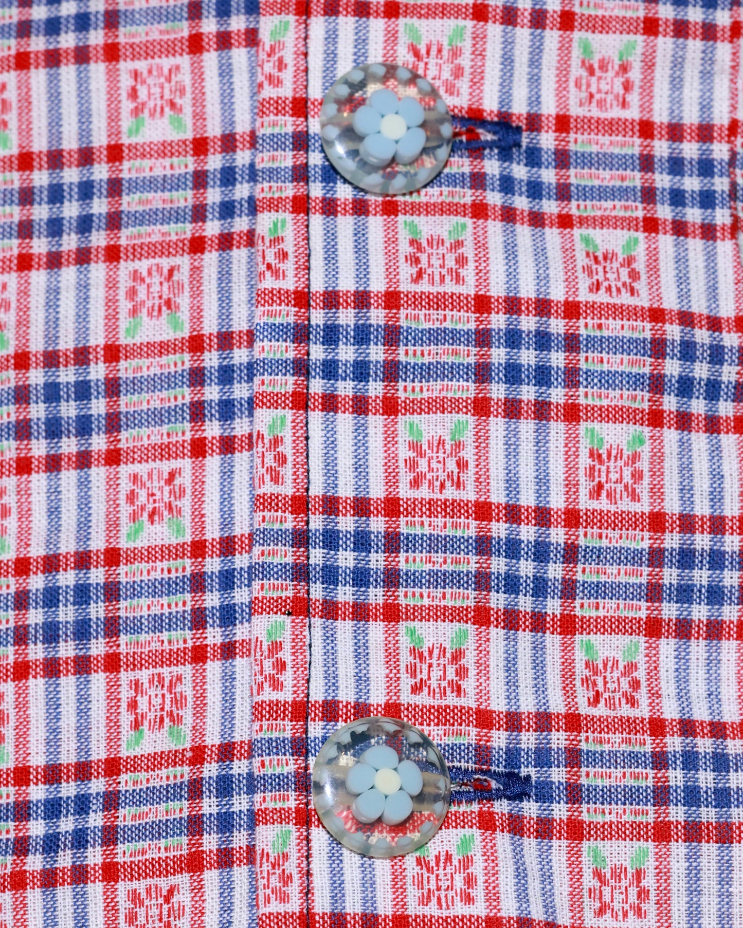 Brocade Cotton Shirt - Men's [Blue Buttonhole]